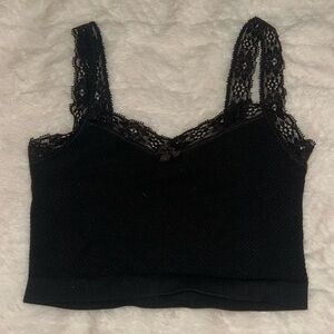 Black Lace Trim Tank Top Forever 21